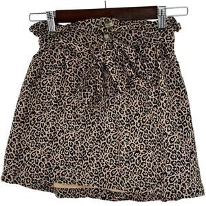 American Eagle Leopard Mini Skirt Paperbag Waist XS